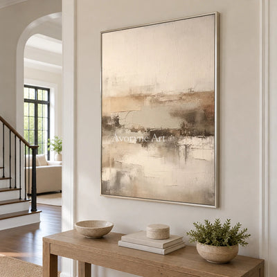 Aster Morrow: Neutral Mist Abstract — entry silver