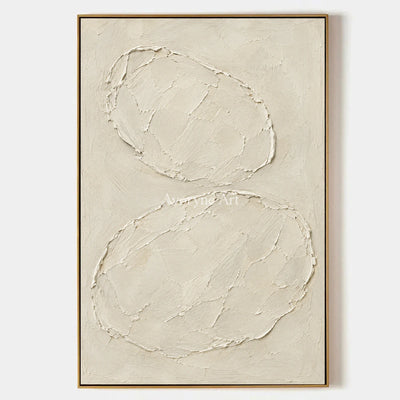 Ivory Orbits: Neutral Oval Texture Wall Art — primary