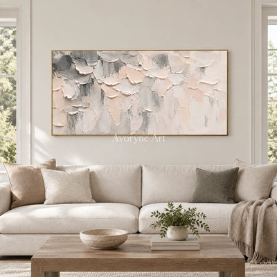 Soft Ledger: Neutral Panoramic Texture Wall Art — living gold