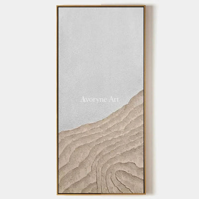 Muted Echo, hand-painted neutral ridge texture wall art by Clara Whitmore