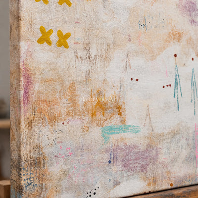 Ivory Distant Rhythm: Neutral Symbol Art — detail easel