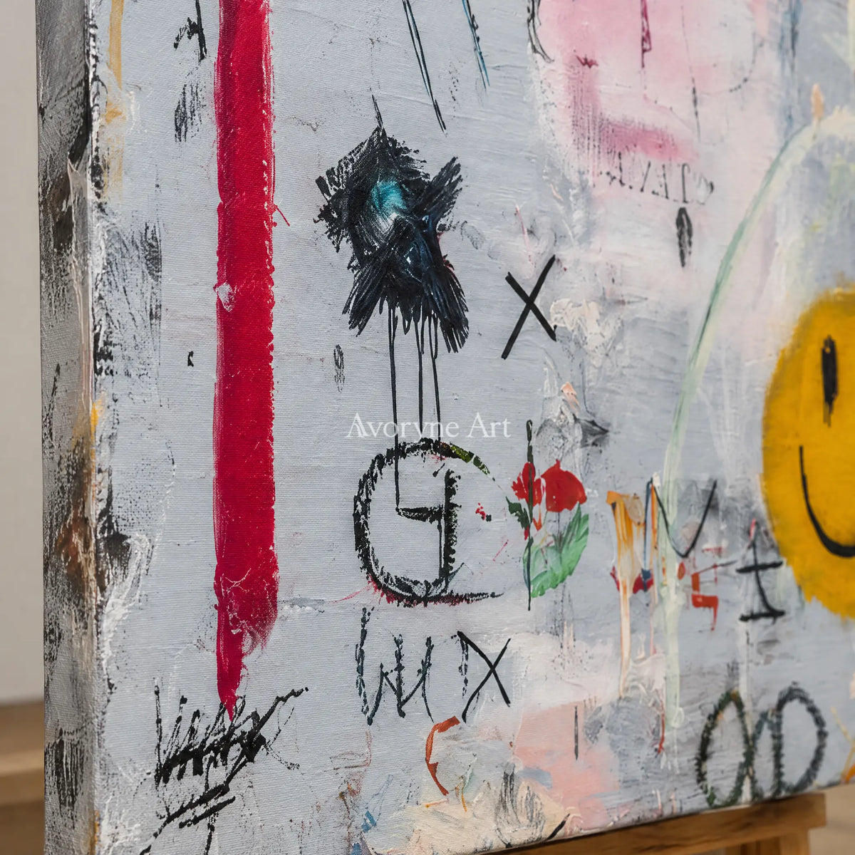 Ivory Distant Echo: Neutral Symbol Art — detail easel