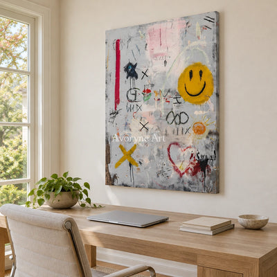 Ivory Distant Echo: Neutral Symbol Art — office frameless