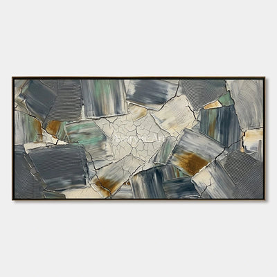 Mineral Gesture, hand-painted neutral texture mosaic wall art by Lukas Meyer