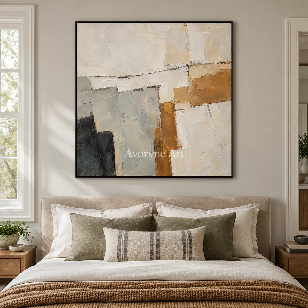 Chalk Remnants: Neutral Textured Abstract Wall Art — bedroom black
