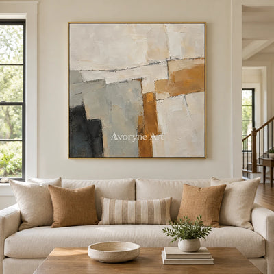 Chalk Remnants: Neutral Textured Abstract Wall Art — living gold
