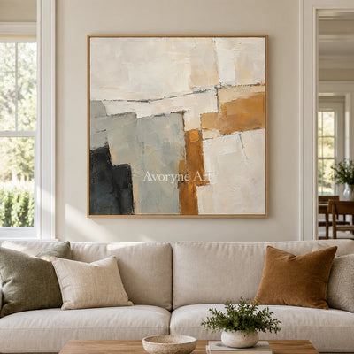Chalk Remnants: Neutral Textured Abstract Wall Art — villa wood