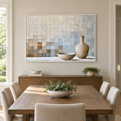 Aster Gathering: Neutral Vessel Still Life — dining white