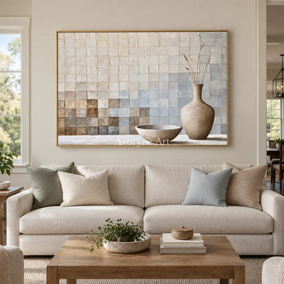 Aster Gathering: Neutral Vessel Still Life — living gold