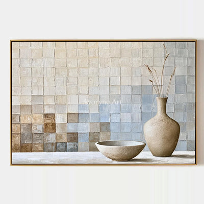 Aster Gathering: Neutral Vessel Still Life — primary