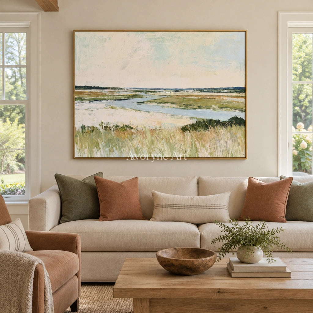 Ivory Gentle Verse: Neutral Wetland Art — living gold