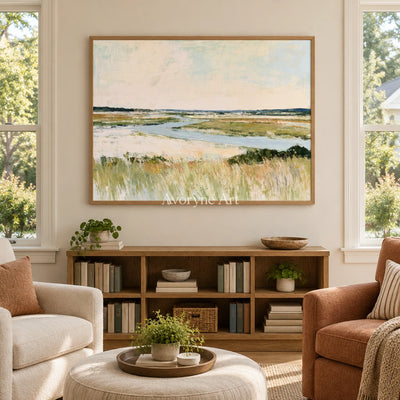 Ivory Gentle Verse: Neutral Wetland Art — villa wood