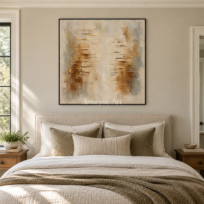 Ochrelow: Ochre Abstract Texture Wall Art — bedroom black