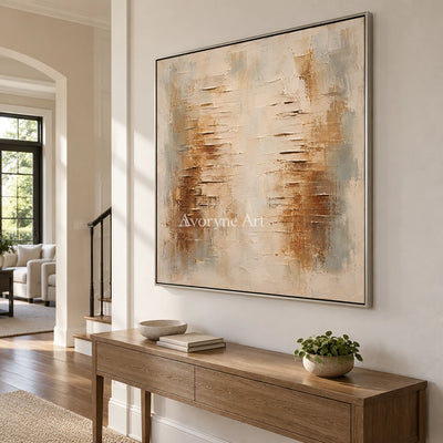 Ochrelow: Ochre Abstract Texture Wall Art — entry silver