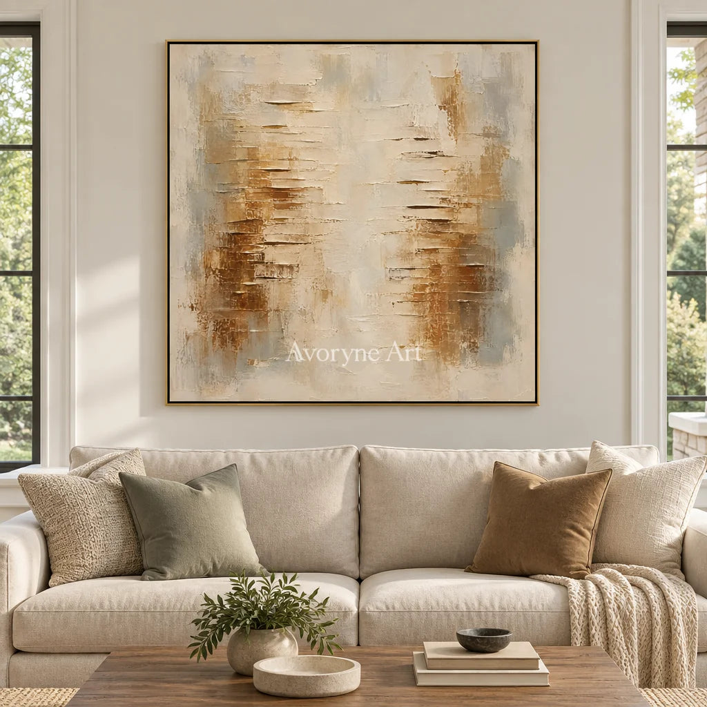 Ochrelow: Ochre Abstract Texture Wall Art — living gold