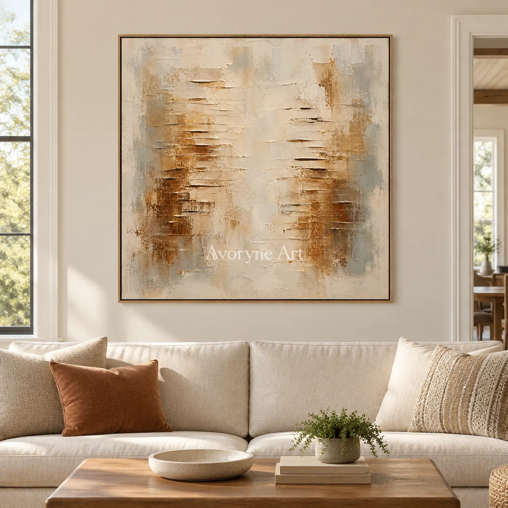 Ochrelow: Ochre Abstract Texture Wall Art — villa wood