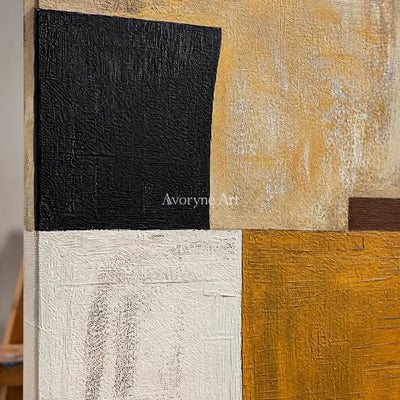 Aster Stone: Ochre Block Abstract — detail easel