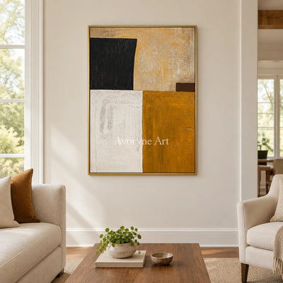 Aster Stone: Ochre Block Abstract — living gold