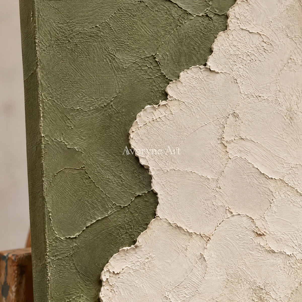Aster Stem: Olive Coastal Layers — detail easel