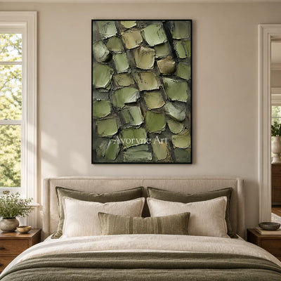 Olivara: Olive Textured Forms Wall Art — bedroom black