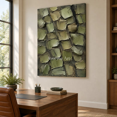 Olivara: Olive Textured Forms Wall Art — office frameless