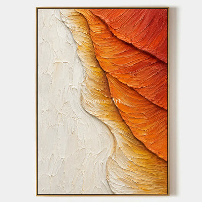 Ochre Descent: Orange Textured Abstract Wall Art — primary