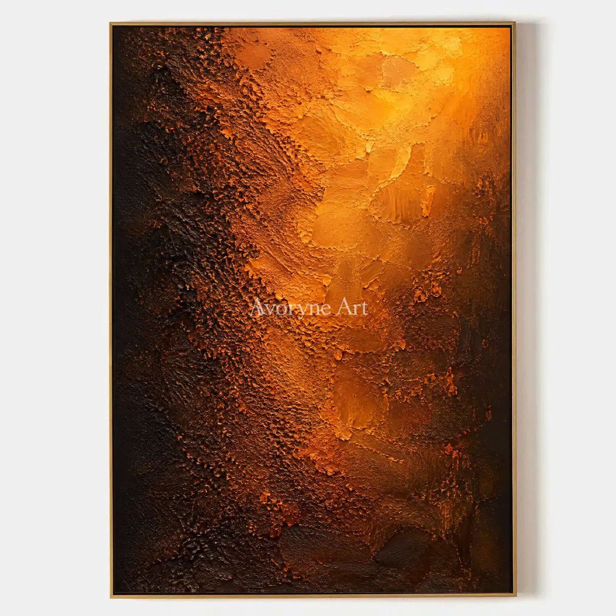 Ember Strata: Orange Textured Abstract Wall Art — primary