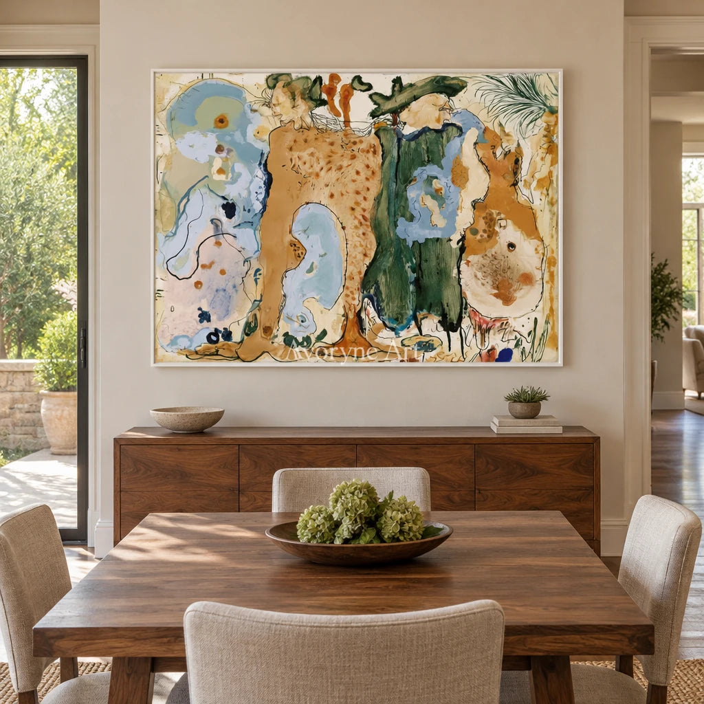 Ivory Painted Poem: Organic Botanical Art — dining white