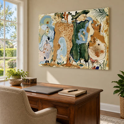 Ivory Painted Poem: Organic Botanical Art — office frameless