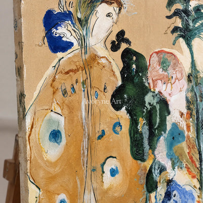 Ivory Painted Prelude: Organic Botanical Art — detail easel