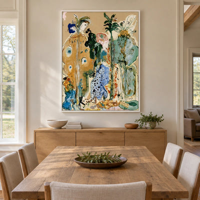 Ivory Painted Prelude: Organic Botanical Art — dining white