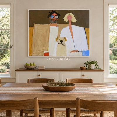 Ivory Quiet Memory: Paired Figure Art — dining white