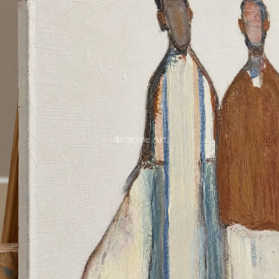 Ivory Gentle Poem: Paired Figure Art — detail easel