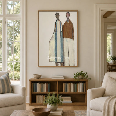 Ivory Gentle Poem: Paired Figure Art — villa wood