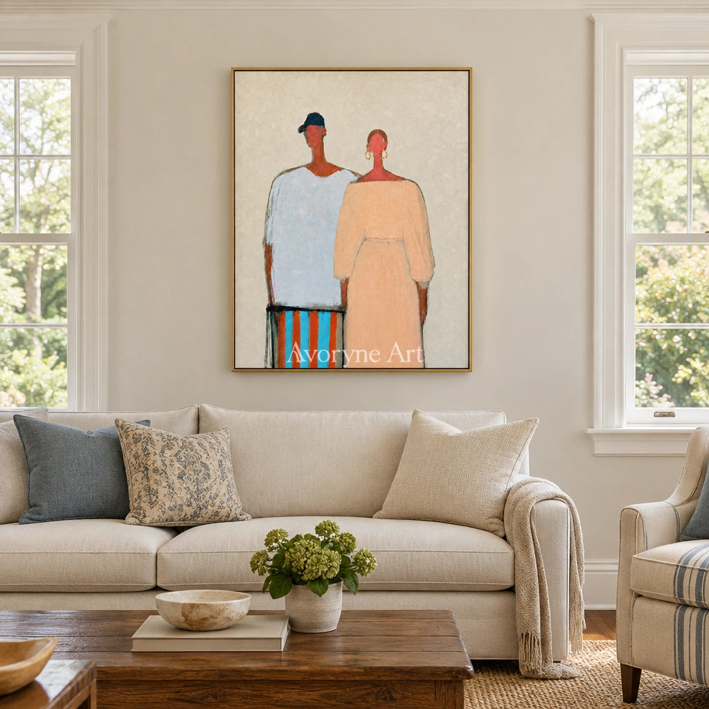 Ivory Amber Rhythm: Paired Figure Art — living gold