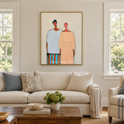 Ivory Amber Rhythm: Paired Figure Art — living gold