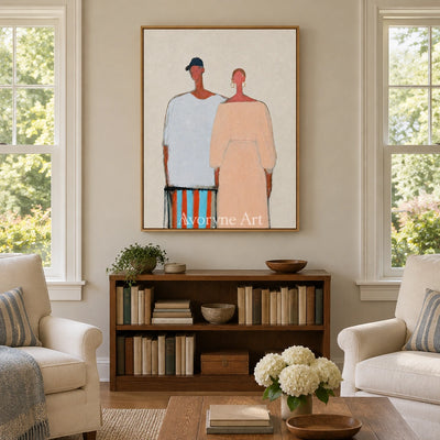 Ivory Amber Rhythm: Paired Figure Art — villa wood