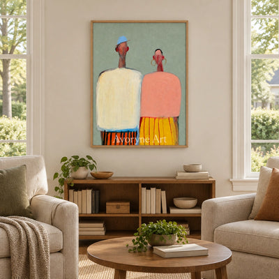 Ivory Amber Echo: Paired Figure Art — villa wood