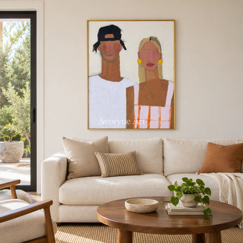 Ivory Amber Trace: Paired Figure Art — living gold