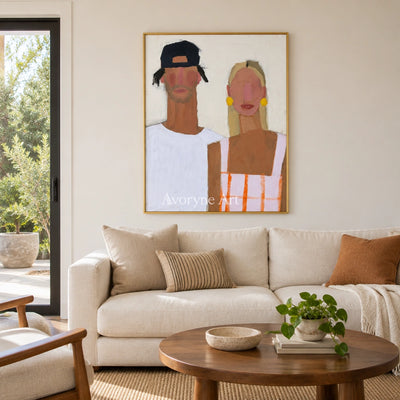 Ivory Amber Trace: Paired Figure Art — living gold