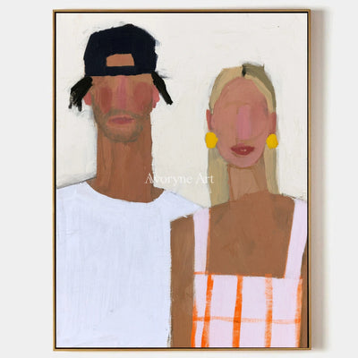 Ivory Amber Trace: Paired Figure Art — primary