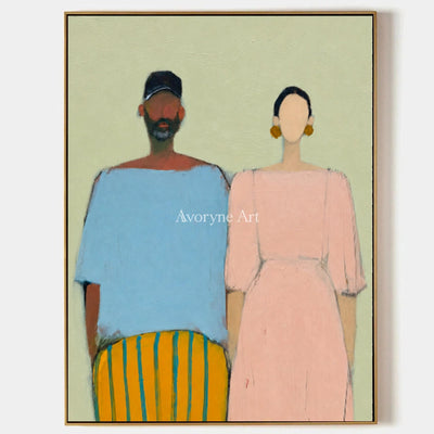 Ivory Amber Drift: Paired Figure Art — primary