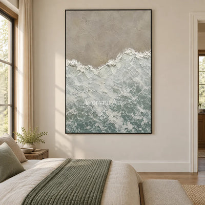 Shoreveil: Pale Blue Coastal Texture Wall Art — bedroom black