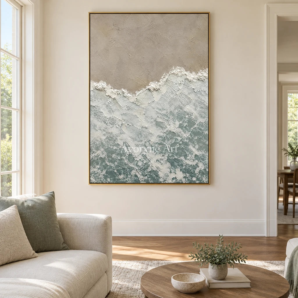Shoreveil: Pale Blue Coastal Texture Wall Art — living gold