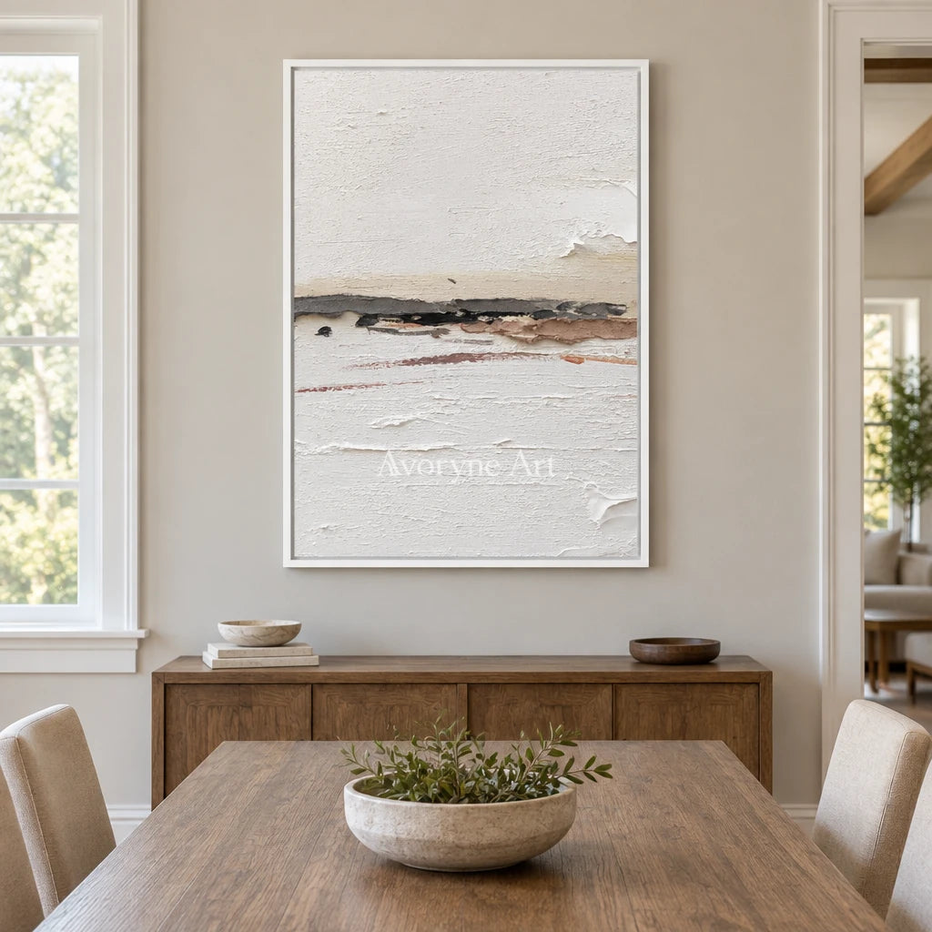 Aster Fable: Pale Fissure Abstract — dining white