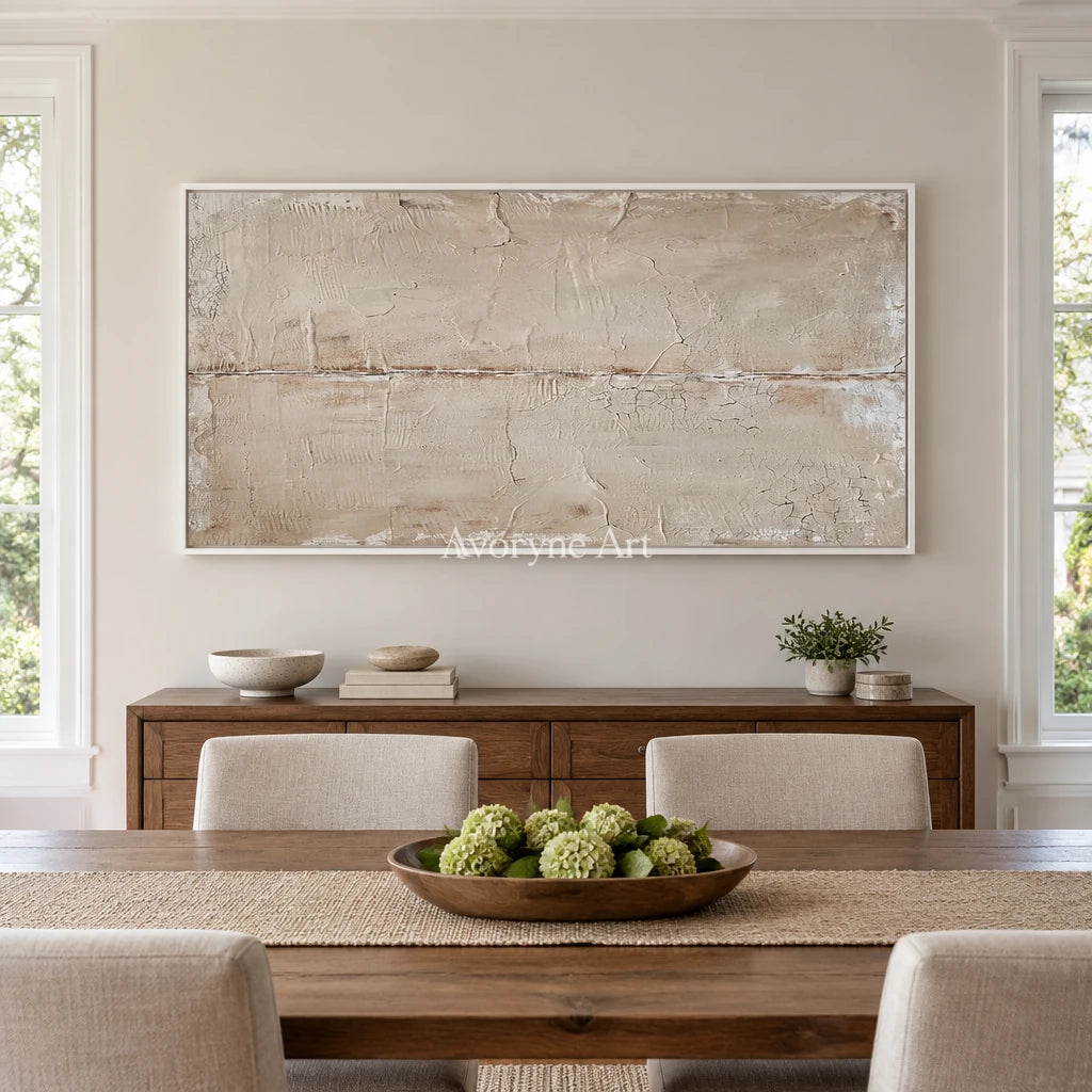 Aster Echo: Pale Fissure Abstract — dining white