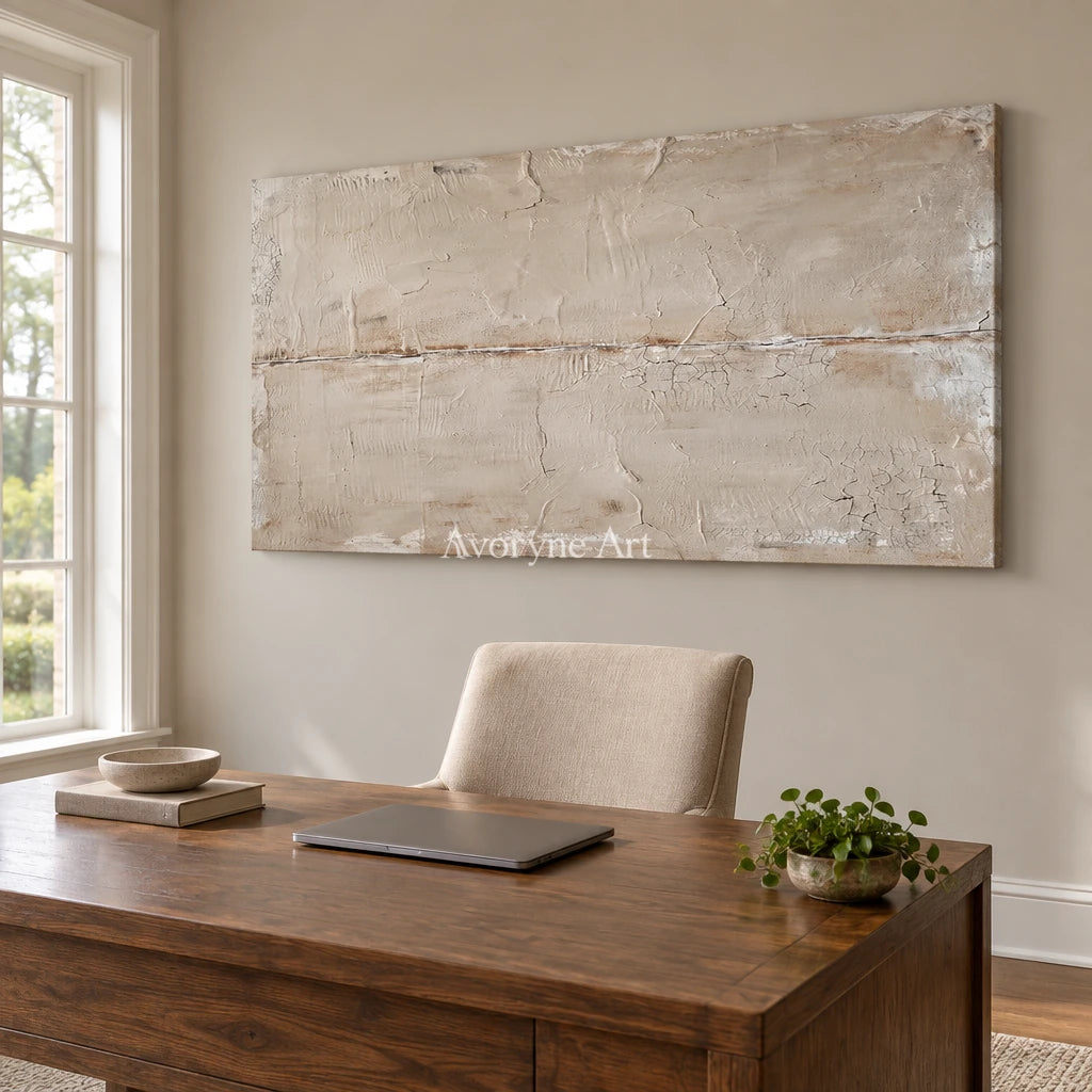 Aster Echo: Pale Fissure Abstract — office frameless
