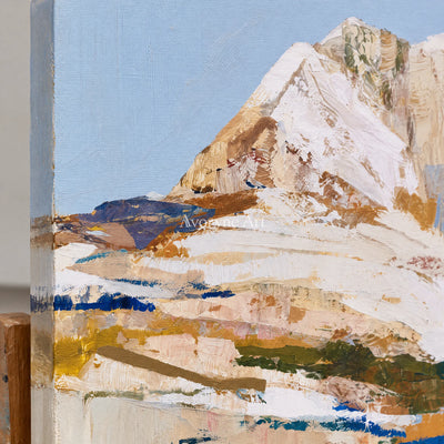 Ivory Gentle Echo: Pale Mountain Art — detail easel