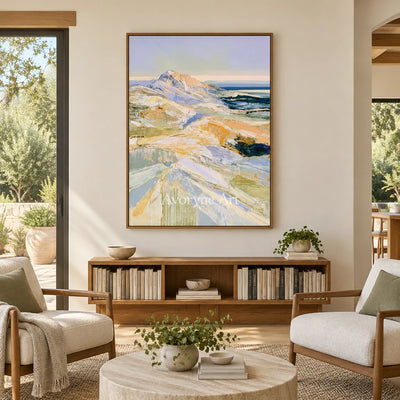 Ivory Gentle Trace: Pale Mountain Art — villa wood