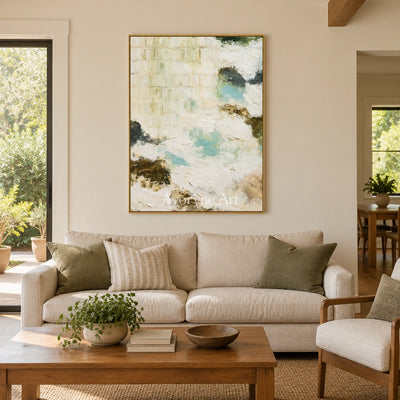 Ivory Winding Drift: Pale Texture Abstract — living gold